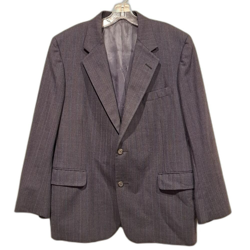 DAKS 100% wool blazer sport coat jacket, union made in USA dark blue size 44R